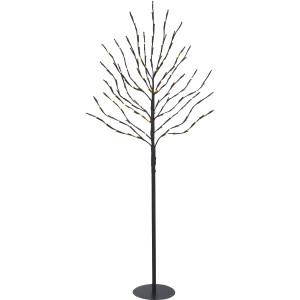 Schwarze LED-Figur Baum, 120 cm hoch, für stimmungsvolle Außen- und Innendekoration.