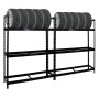 PROREGAL Reifenregal Tiger XL, 2er Set, schwarz, für bis zu 36 Reifen. Ideal für Garage und Werkstatt.