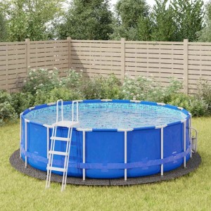 vidaXL Pool-Bodentuch Hellgrau Ø458 cm Polyester Geotextil 94220