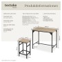 Tectake Bartisch-Set Edinburgh, 5-teilig, mit Tisch und 4 Hockern in Eiche Sonoma Optik.