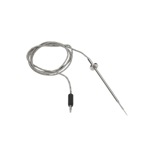 Weber Messfühler für Grillgut, silberner Temperaturfühler mit Kabel und Stecker.