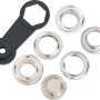 Ösenset für Seilzüge, 24 mm, Messing Grau, inklusive Werkzeug für Haushaltshelfer.