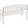 Weiße MCW Gartenbank F43 mit Armlehne für 2 Personen.