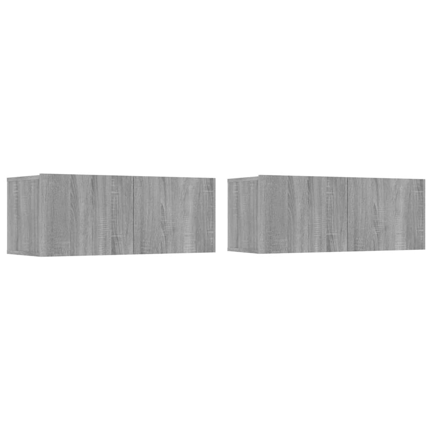 vidaXL TV-Schränke 2 Stk Grau Sonoma 80x30x30 cm Holzwerkstoff 820464