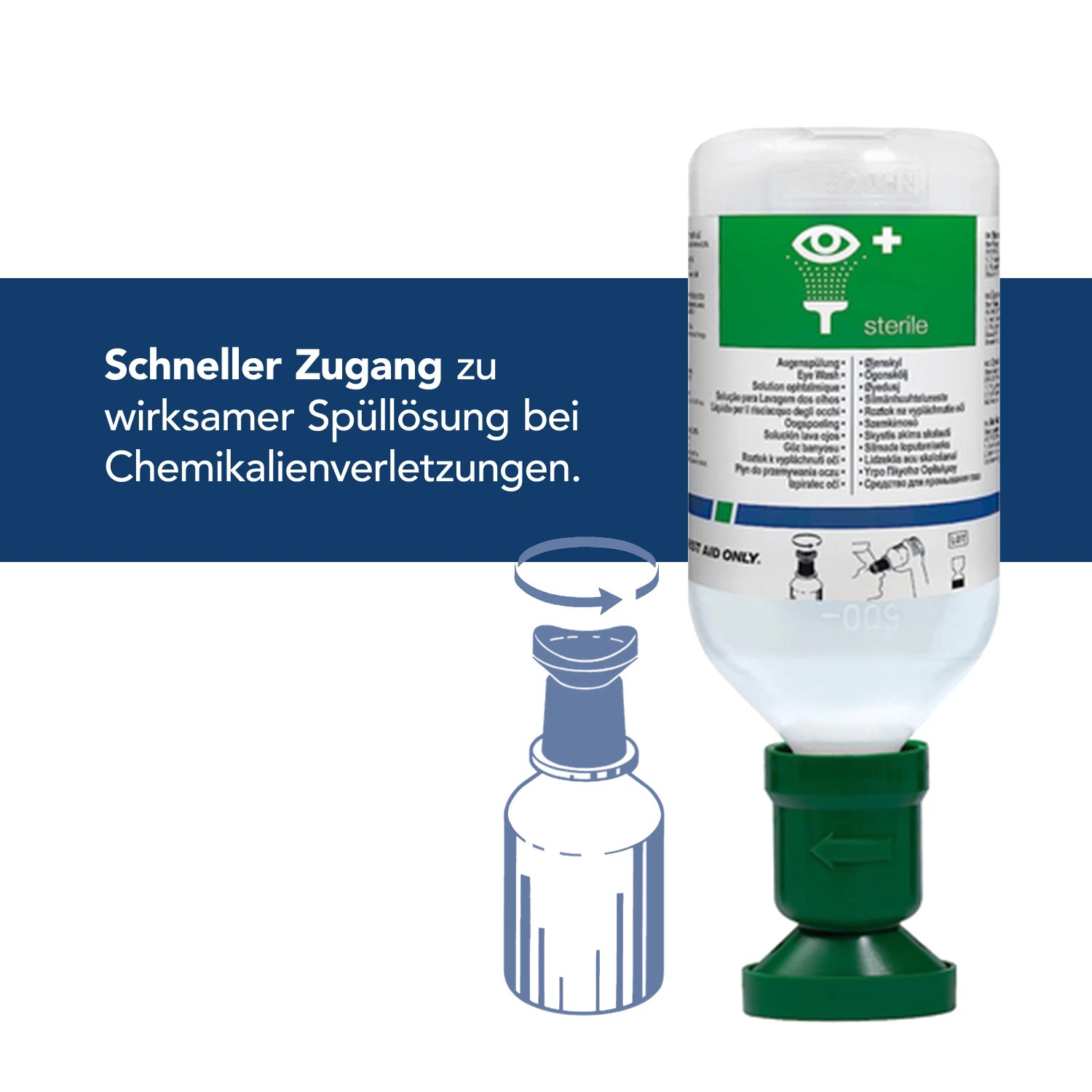 Actiomedic® Augenspülflasche TWIN mit Natriumchloridlösung 0,9% 500 ml Actiomedic® Augenspülflasche TWIN mit Natriumchloridlösung 0,9% 500 ml