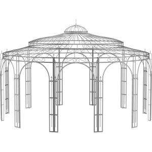 Eleo Pavillon Toskana, feuerverzinkt, 340 cm hoch, Ø 550 cm. Metallpavillon für Garten und Park.