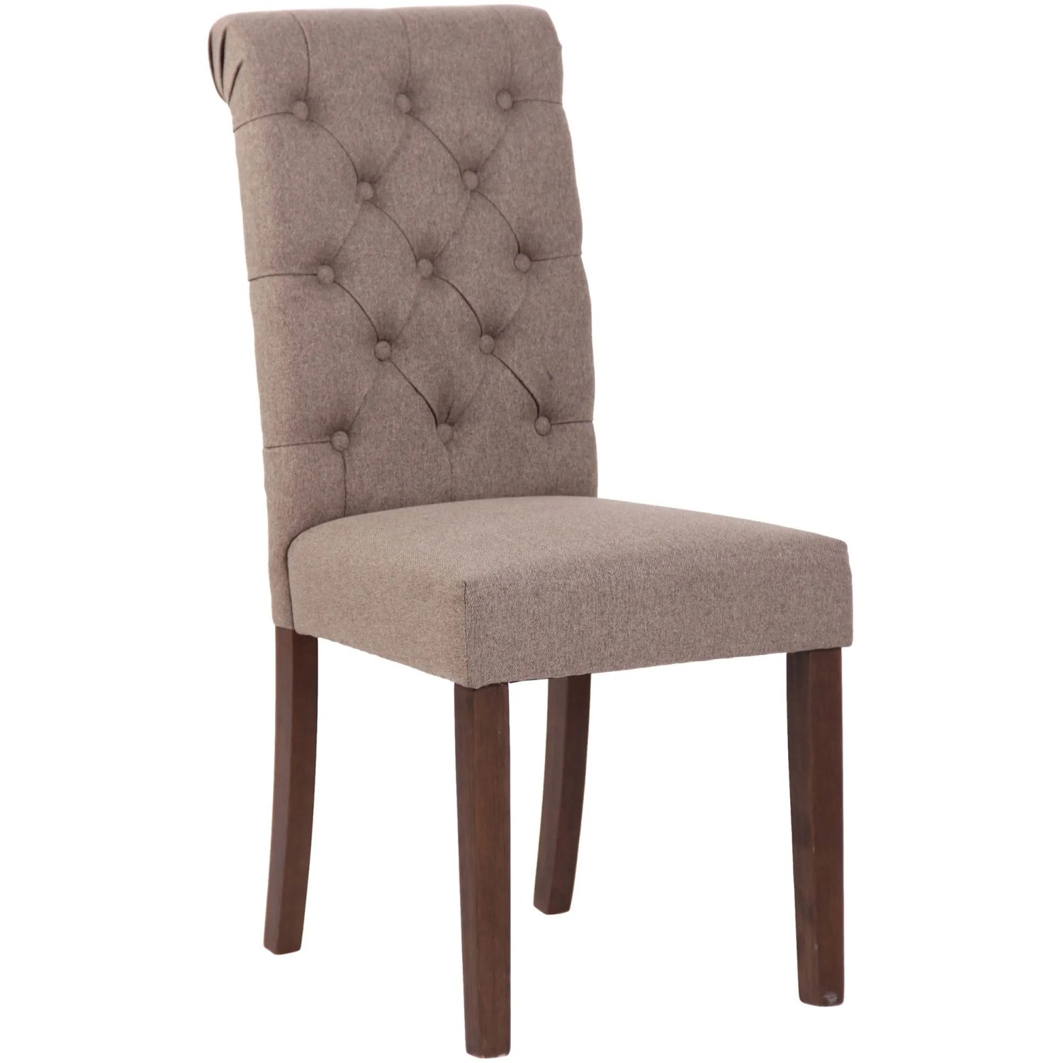 DELUKE Esszimmerstuhl WALES Samt 98x45x63cm Taupe Holz Gestell Stühle Esszimmerstühle Esstisch Küchenstuhl
