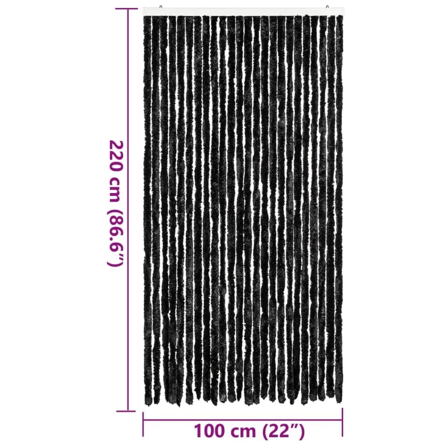 vidaXL Insektenschutz-Vorhang Anthrazit 100x220 cm Chenille 284290_7