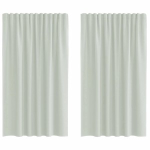 vidaXL Voile Vorhänge mit Stangentaschen 2 Stk Hellgrau 4102207