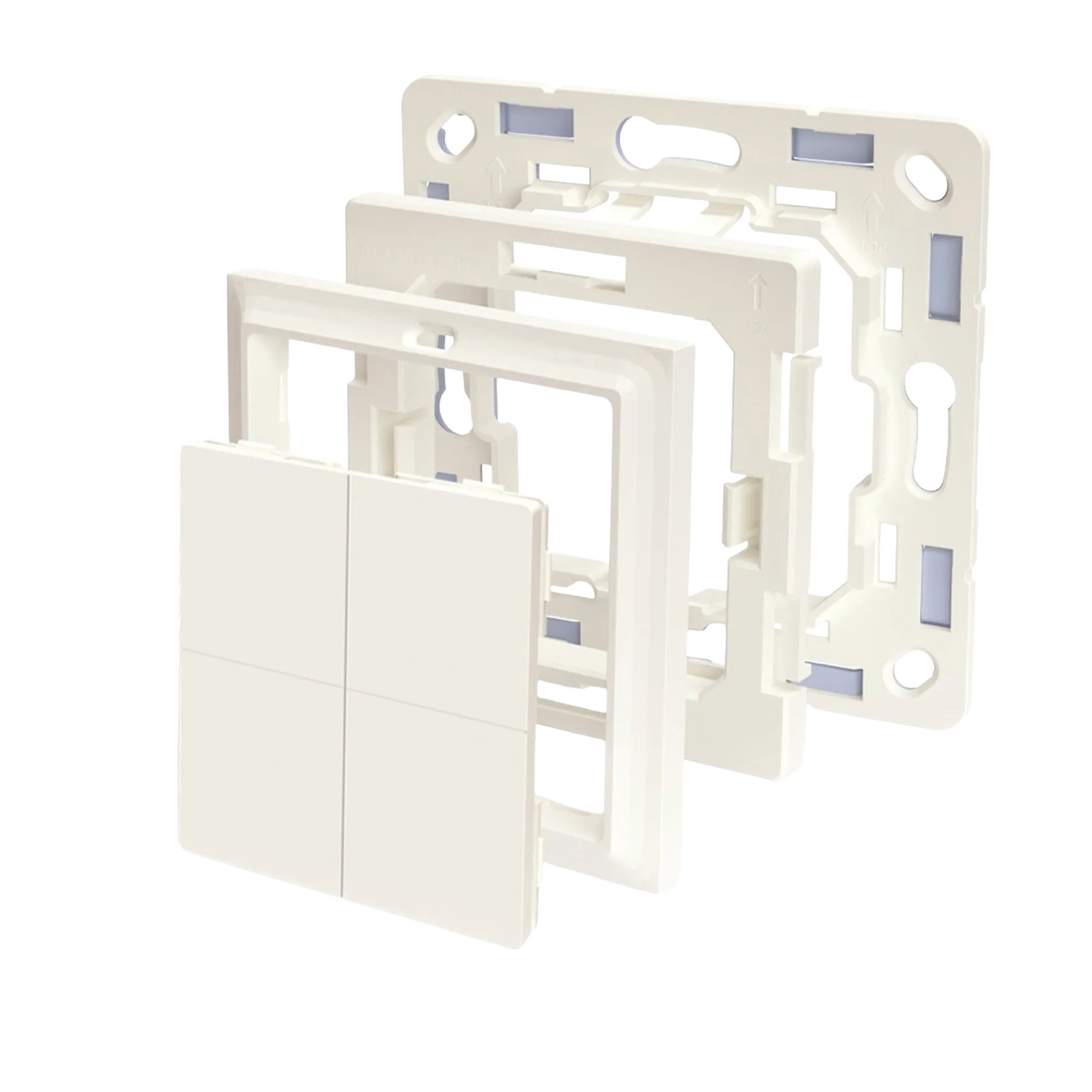 Shelly Vierfachschalter BLU Wall Switch 4, Stand Alone, Weiß, Hausautomation, Detailansicht