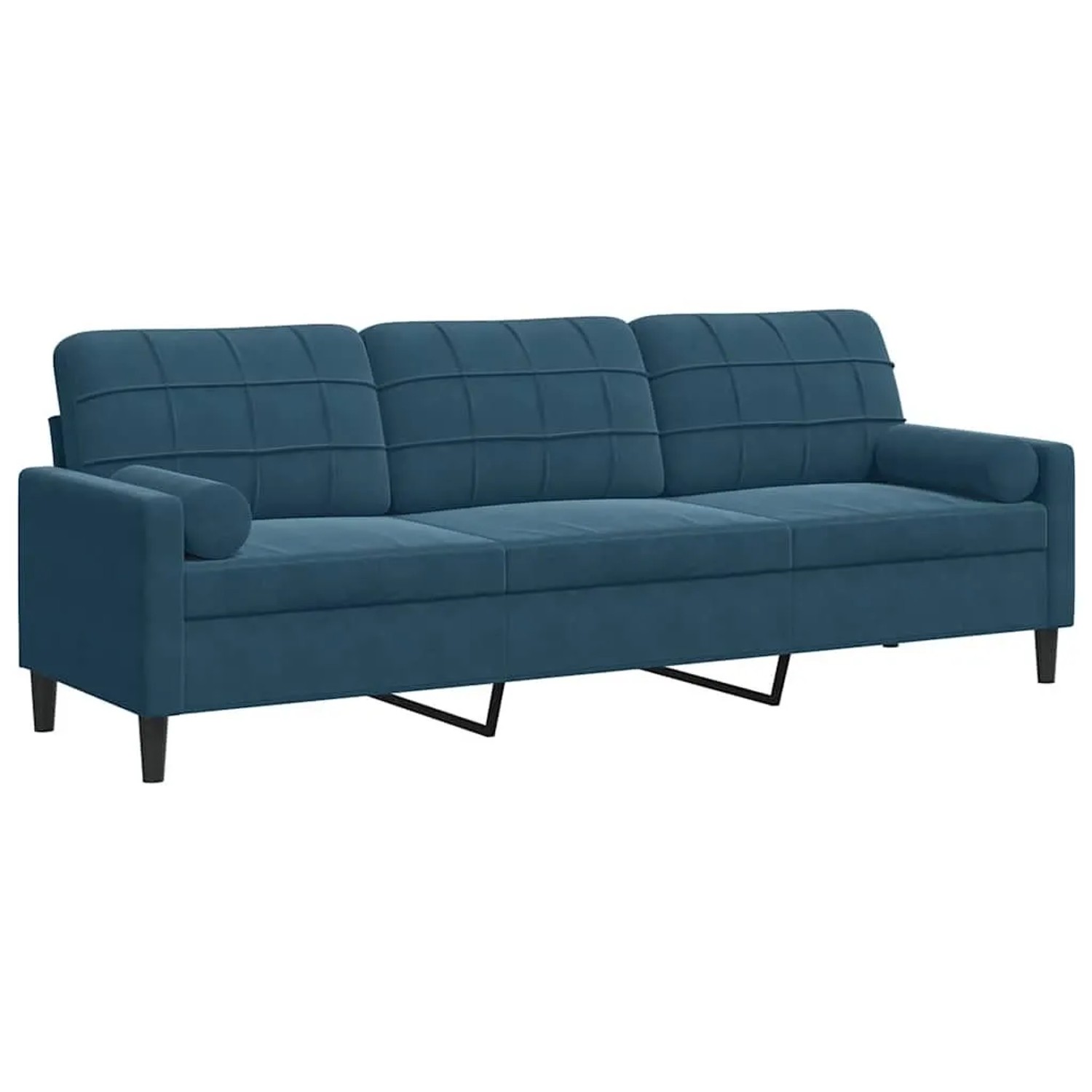 vidaXL Sofa 3-Sitzer mit Zierkissen Blau 210 cm Samt 3278248