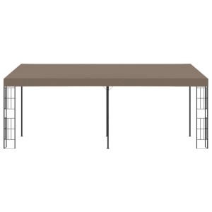DELUKE Gartenpavillon Pergola LYMP 6x3m Taupe Stoff Terrassenüberdachung Garten Pavillon Rankhilfe Sonnenschutz Gartenpergola
