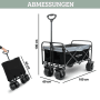 DELUKE Bollerwagen, faltbar, mit breiten Reifen und Abmessungen.