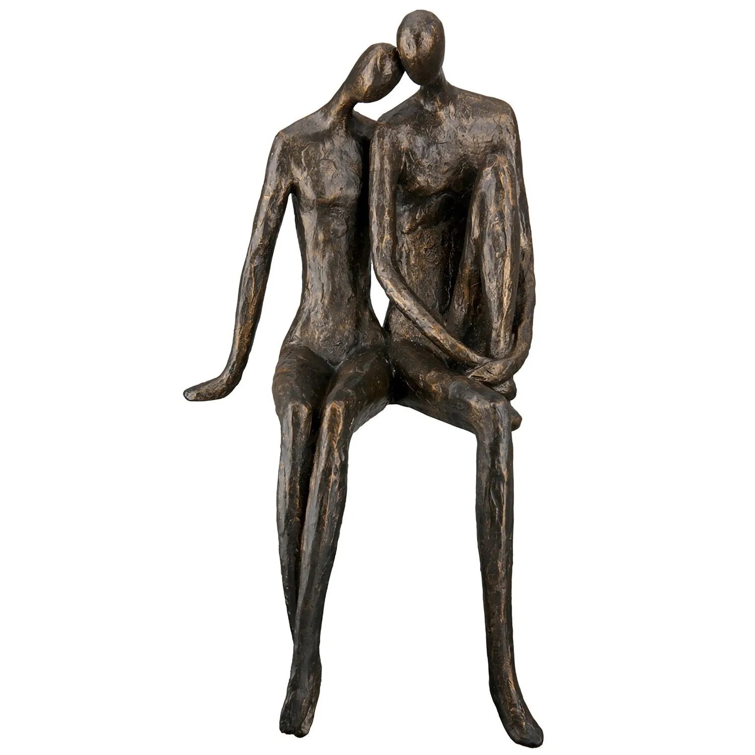 Gilde Kantensitzerfigur Couple Bronzefarben 35 cm x 19 cm