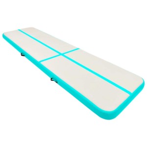 vidaXL Aufblasbare Gymnastikmatte mit Pumpe 600x100x20 cm PVC Grün 92687