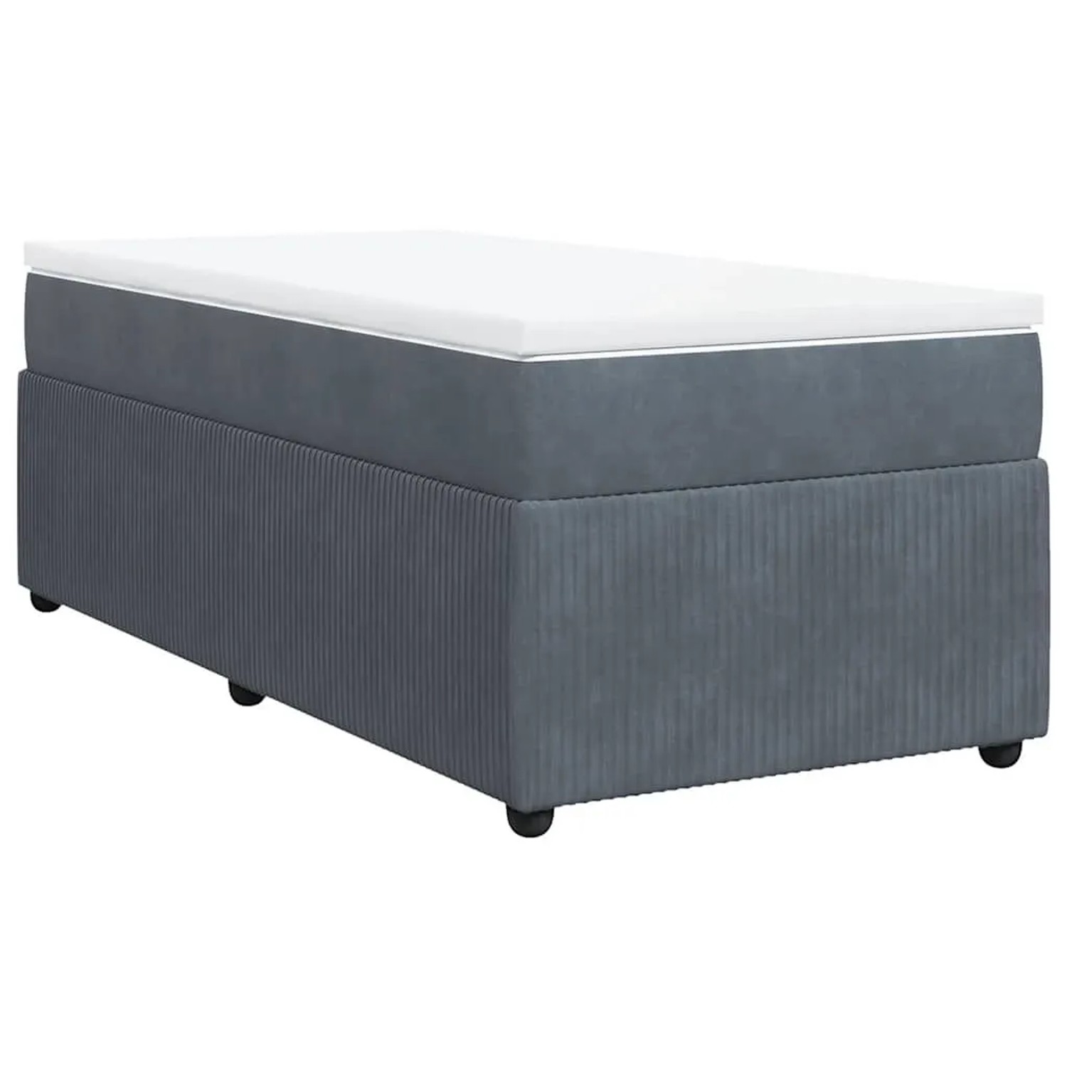 vidaXL Boxspringbett mit Matratze Dunkelgrau 90x190 cm Samt 3285609 günstig online kaufen