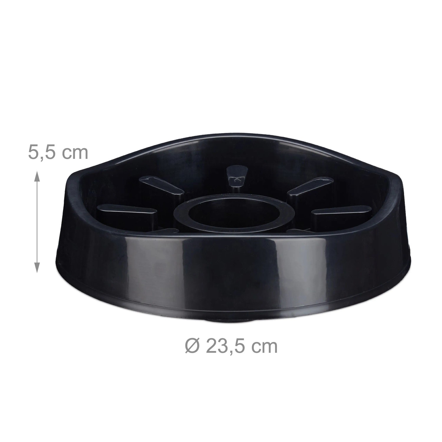 Relaxdays Hundenapf Kunststoff Schwarz Anti Schling Rutschfest 23,5 cm x 5,5 cm 900 ml_4