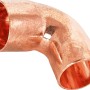 Kupfer Löt-Winkel Ø 22 mm, 90 Grad Bogen für Kupferrohr Installation.