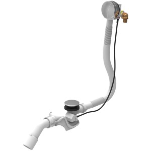 Ab- und Überlaufgarnitur Luxus Chrom für Badewannen-Abläufe mit Wannenfüllfunktion.