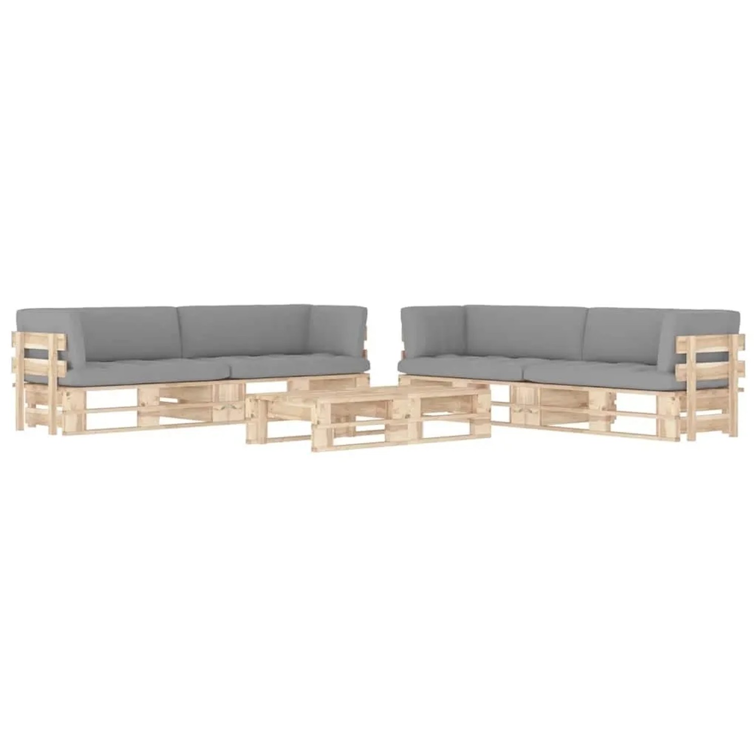 vidaXL 6-Tlg Paletten-Lounge-Set mit Kissen Imprägniertes Kiefernholz 3067035