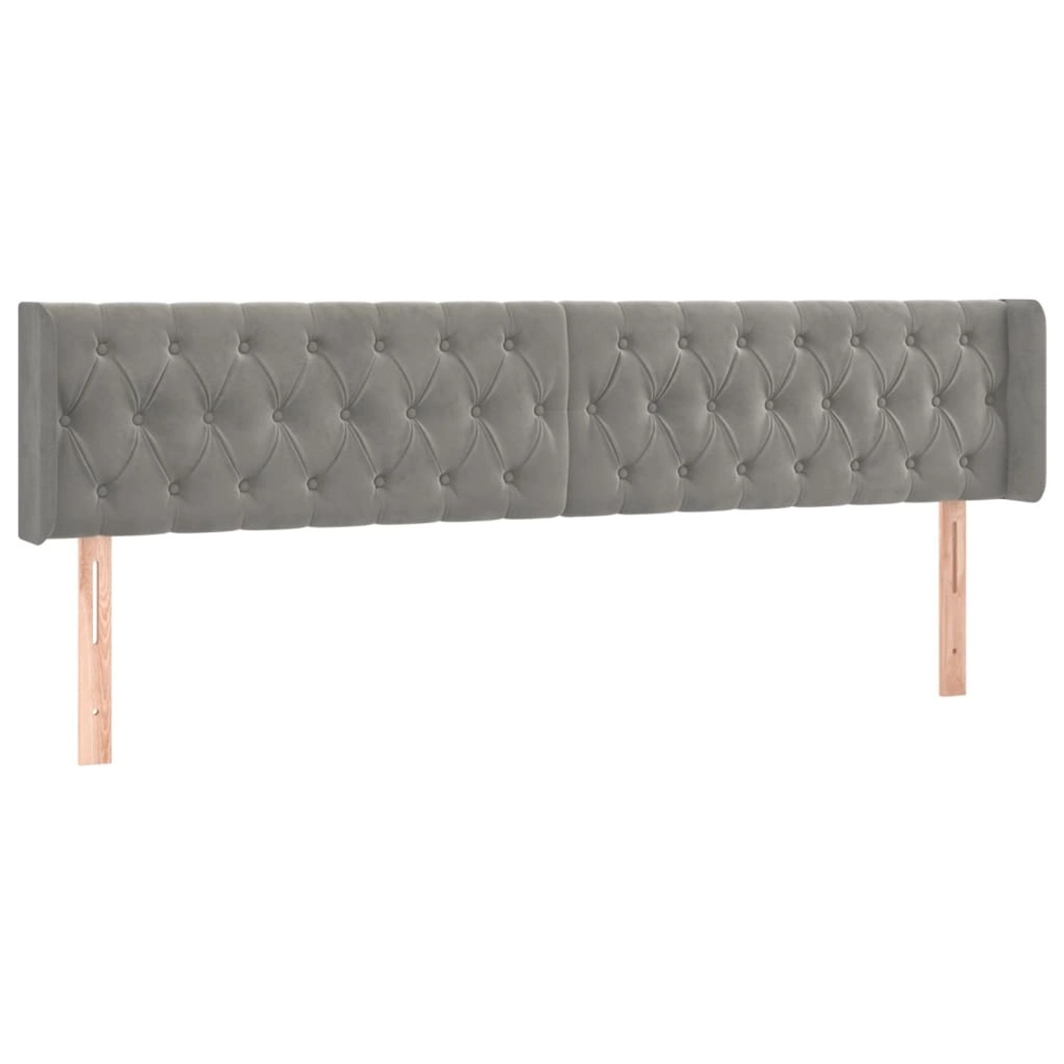 vidaXL LED Kopfteil Hellgrau 183x16x78/88 cm Samt 3123632