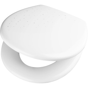 Weißer baliv WC-Sitz Cochico mit Glitzer und Absenkautomatik aus Duroplast.