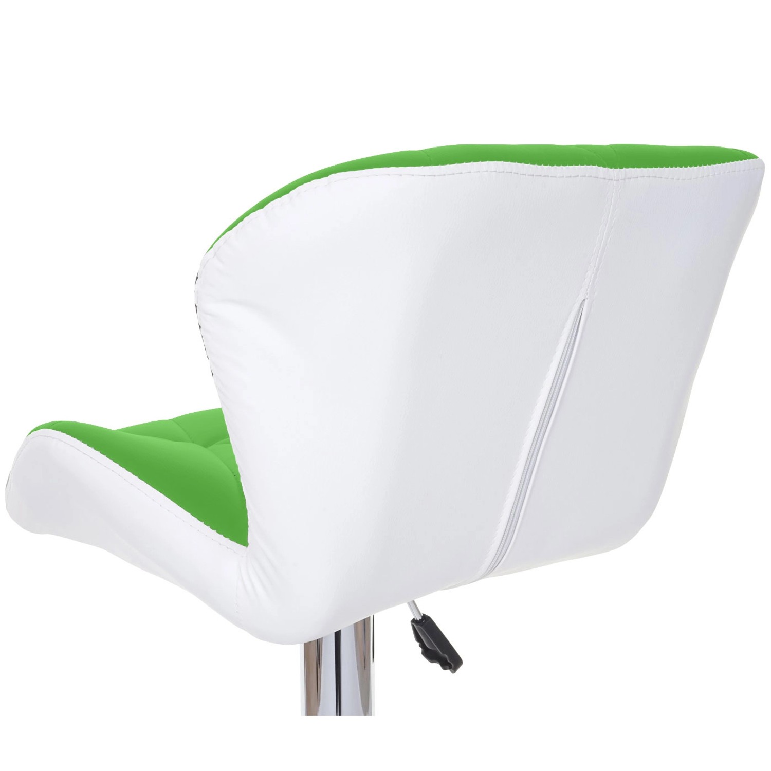 2er-Set: Grüner MCW Barhocker A92 mit verchromtem Gestell, höhenverstellbar und drehbar.