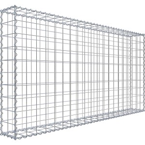 Leere Gabiona Gabione, 200x100x20 cm, Maschenweite 10x10 cm, zur individuellen Befüllung.