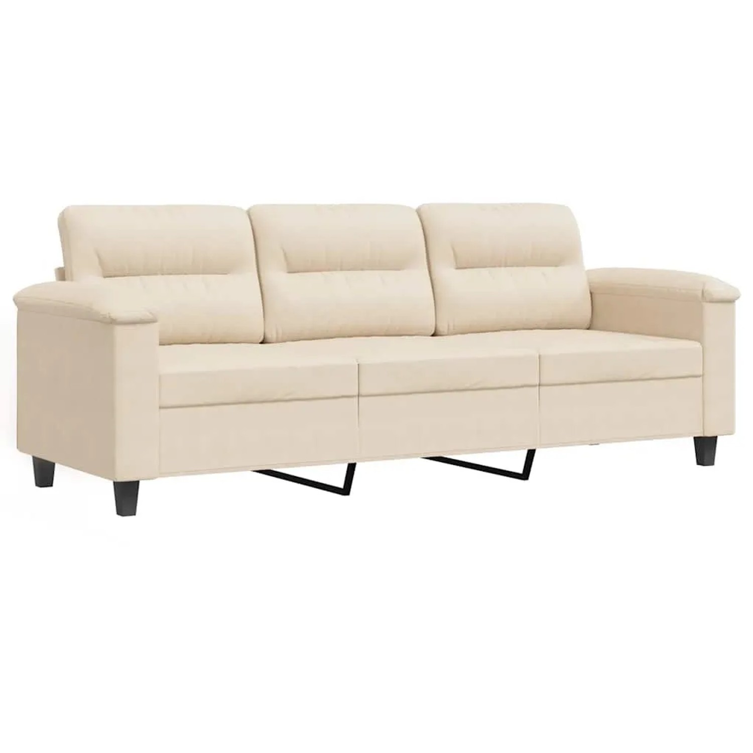 vidaXL 3-Sitzer-Sofa Beige 180 cm Mikrofasergewebe 359572 günstig online kaufen