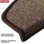Detailaufnahme: Halbrund braune KARAT Stufenmatte London Pro, Teppichstruktur mit geketteltem Rand.