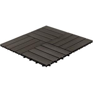 Anthrazitfarbene Home Deluxe WPC Klickfliesen Bavaro, 9 m² Fläche, Holzfliesen für Terrasse und Balkon.