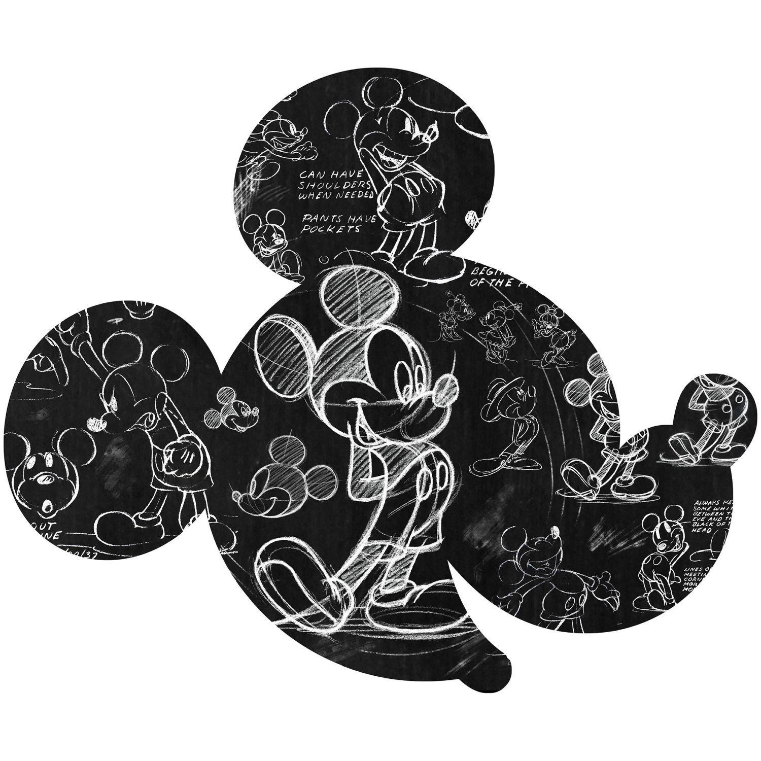 Disney Wandtattoo Mickey Mouse Schwarz-Weiß 127 x 127 cm 612712