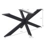 Schwarzes ML-Design Tischgestell Spider, 78x71x150 cm, Kreuzgestell im X-Design für Esstische.
