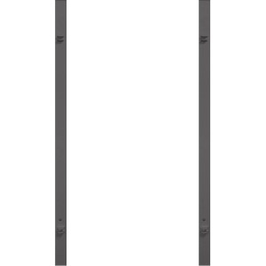 Sichtschutzzaun Doppeltor-Set: Zwei graue, feuerverzinkte Torpfosten für Zaunbau.