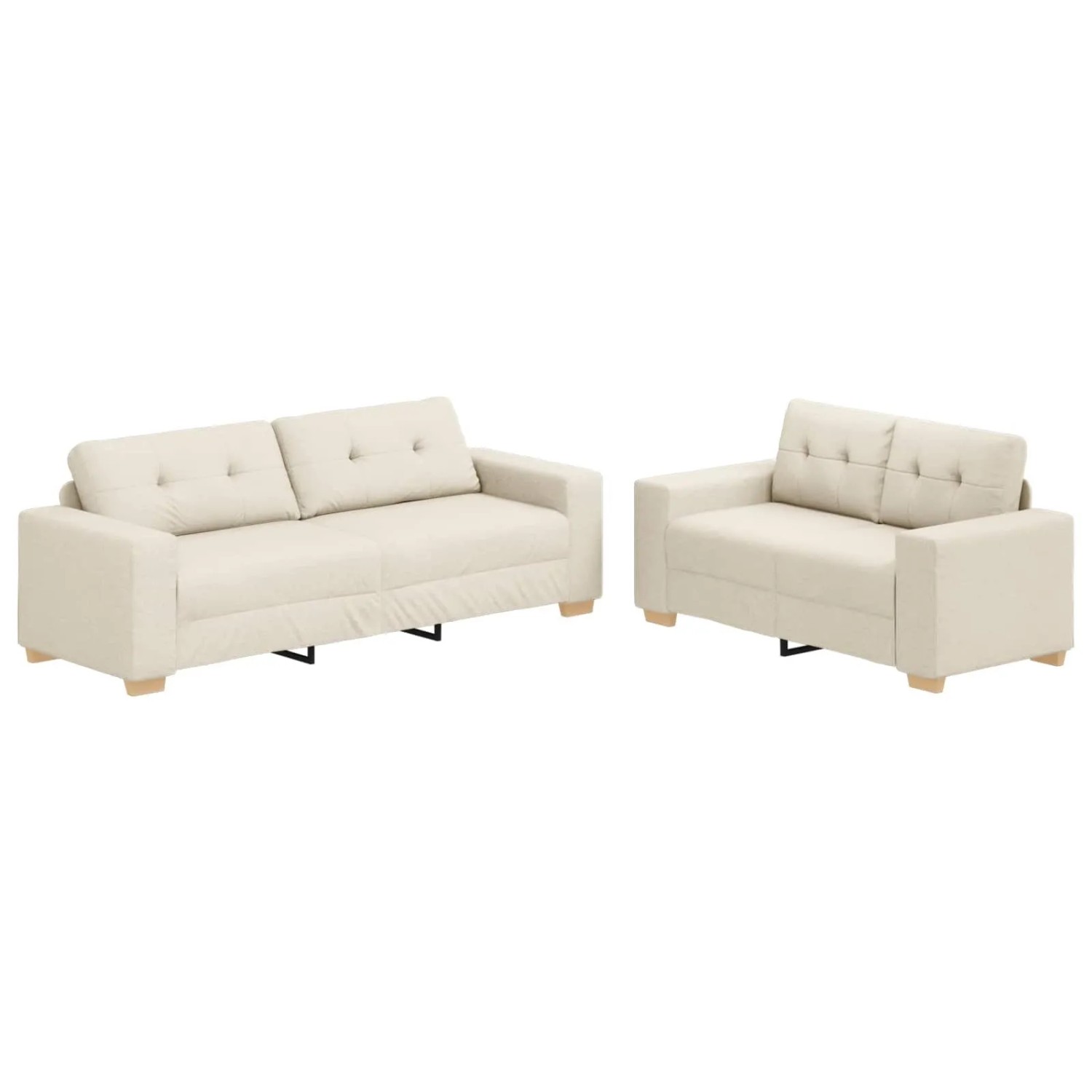 vidaXL Sofa 2-Tlg Beige 221 x 80 x 80 cm Leinenmischgewebe 3324687