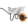 Haemmerlin Schubkarre Aktiv Premium, 110 l, verzinkte Mulde, PU-Rad, ideal für Bau und Garten.