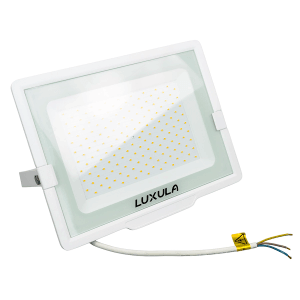 LUXULA LED Strahler 150W 15000lm Fluter 3000K Warmweiß Flutlichtstrahler Slim Design Außenstrahler IP65 Wetterfest und Robuster Baustrahler Weiß