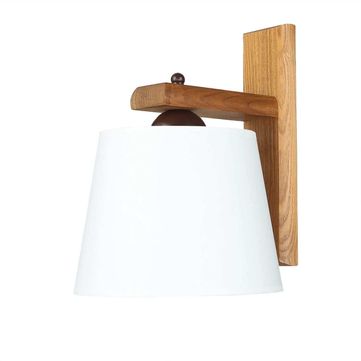 Licht-Erlebnisse Wandlampe Holz Stoff E27 24,5 cm Hoch Beverely