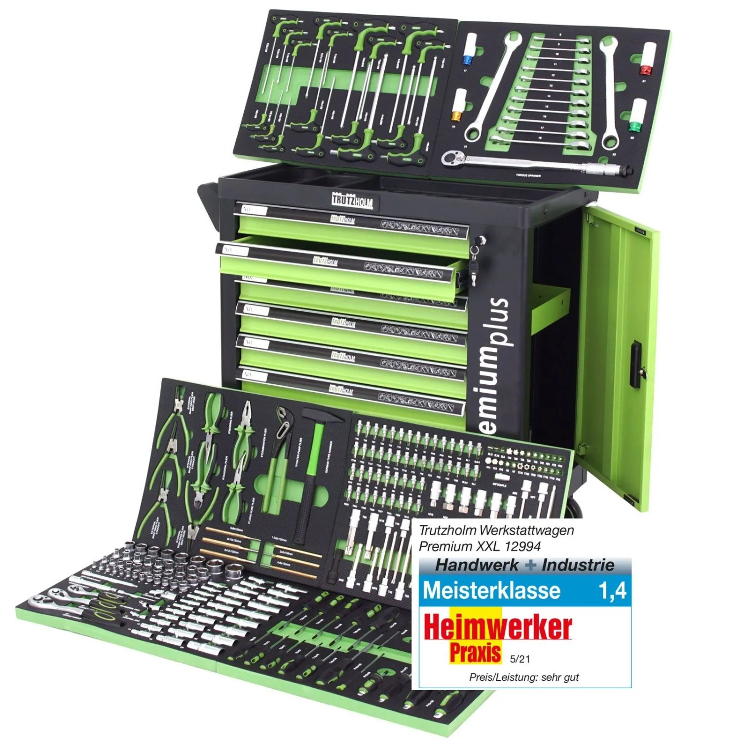 TRUTZHOLM Werkstattwagen Premium Plus Bestückt 254 Tlg 7 Schubladen Abschli günstig online kaufen