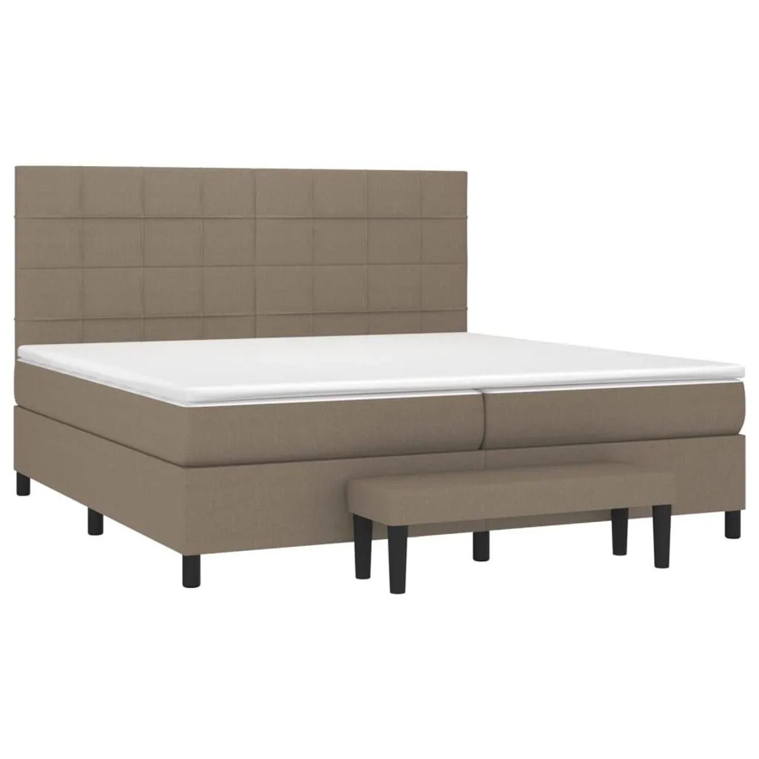 vidaXL Boxspringbett mit Matratze Taupe 200x200 cm Stoff 3136625 günstig online kaufen