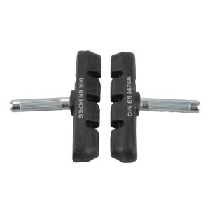 Fischer Bremsschuhe für V-Bremsen, klemmbar, 2 Stück für Alu- und Stahlfelgen.