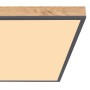 Quadratische LED-Deckenleuchte Doro in Holz/Graphit, 59x59 cm.