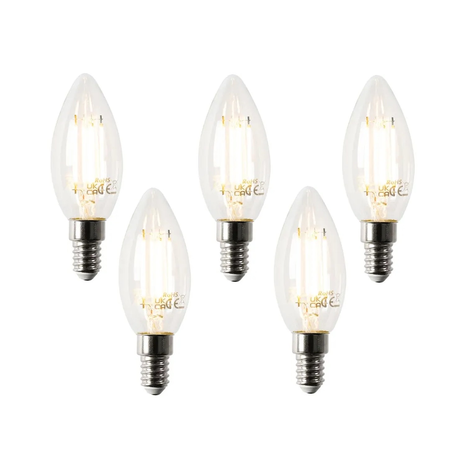 LUEDD 5er Set Smart E14 LED Lampen B35 4,5W 470,m 2700K