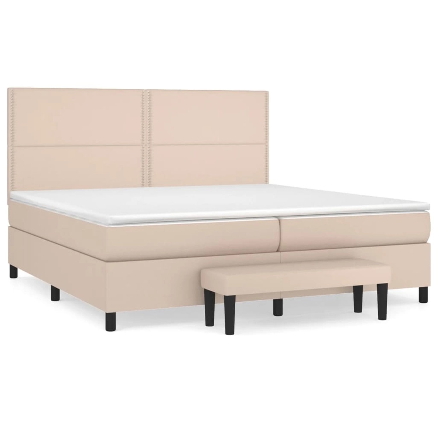 vidaXL Boxspringbett Matratze Cappuccino-Braun 200x200cm Kunstleder1469495