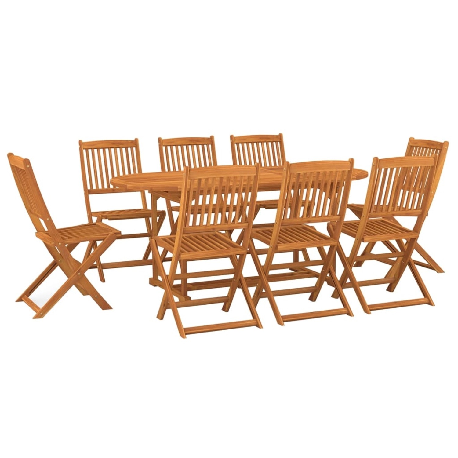 vidaXL 9-Tlg Garten-Essgruppe 180x90x75 cm Massivholz Akazie 3086973