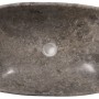 MCW Marmor-Waschbecken M77, Handwaschbecken aus grauem Naturstein mit einzigartiger Marmorierung.