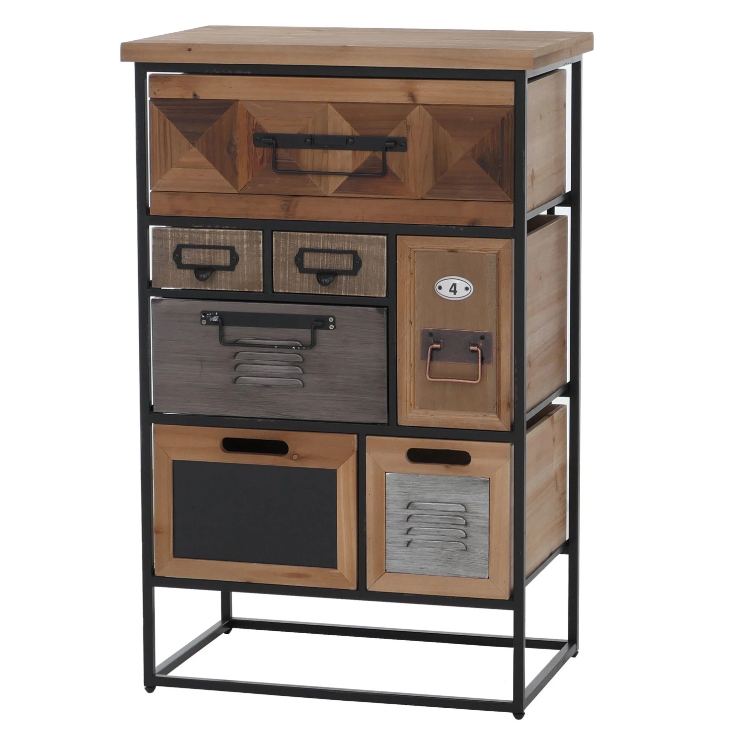 MCW Apothekerkommode Q78 Industrial Vintage/Shabby Holz Metall 84x53x31cm