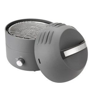 Taino Grill-to-Go, portabler Gasgrill in Grau, ideal für Camping und unterwegs. Kompaktes Design mit Grillrost.
