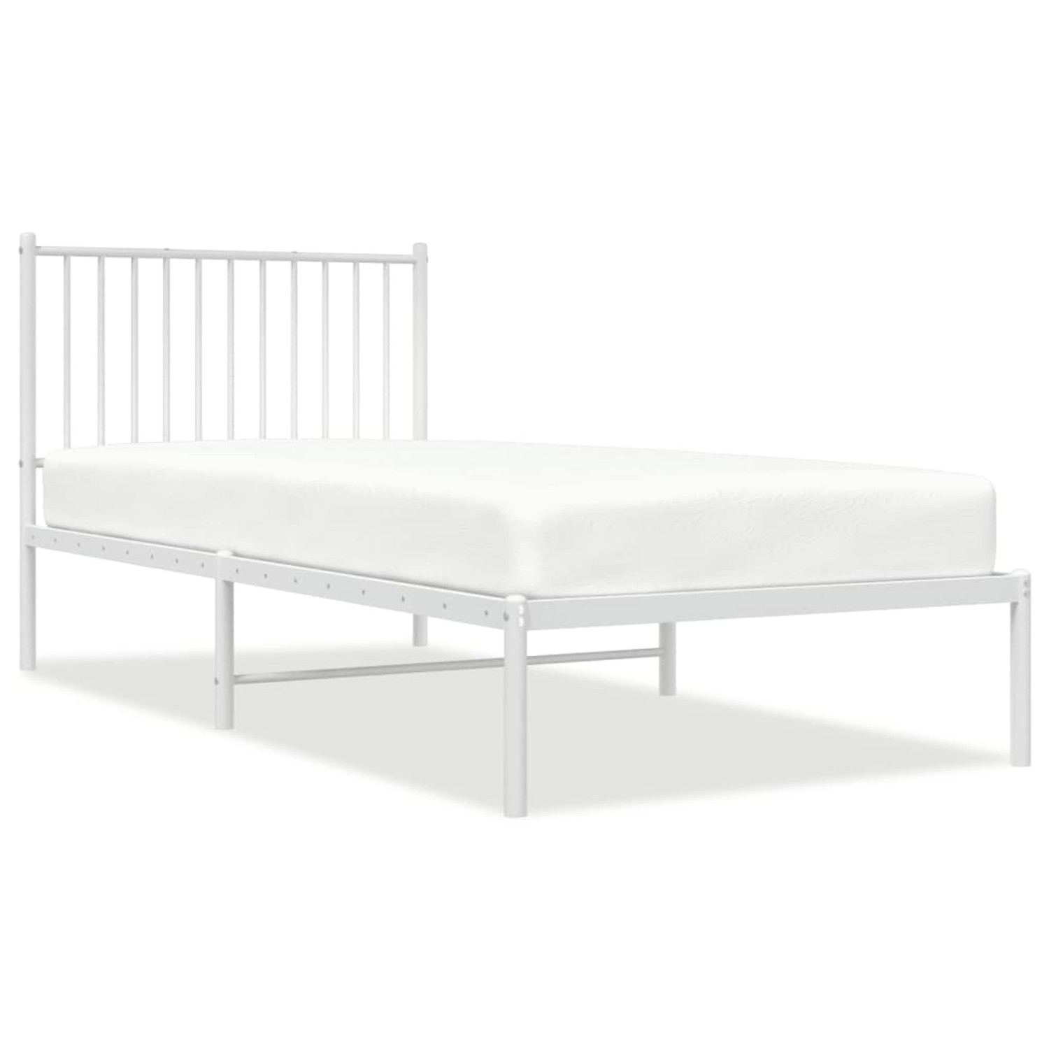 vidaXL Bettgestell mit Kopfteil Metall Weiß 90x200 cm Modell 11629519 günstig online kaufen