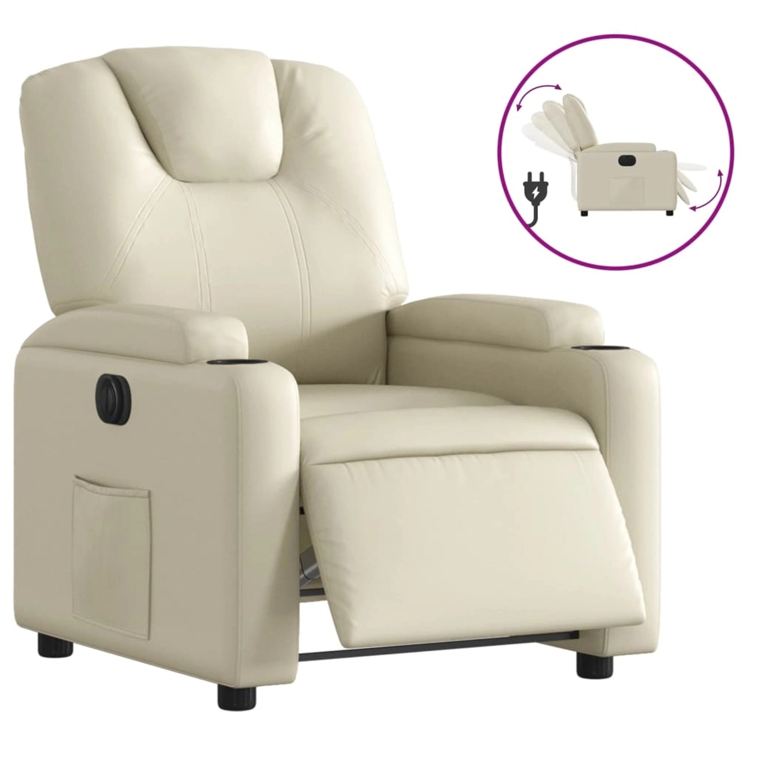 vidaXL Relaxsessel Elektrisch Creme Kunstleder 3204417 günstig online kaufen